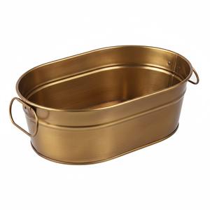 Hielera Grande Ovalada de Metal con Asa, Acabado en Cobre Antiguo, para Enfriar Botellas de Cerveza y Champán - Product Image 2