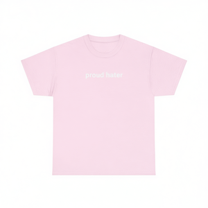 Maglietta 'Proud Hater' Rosa Oversize Unisex con Collo Tondo e Maniche Corte, Maglietta Promozionale per Adulti con Motivi Meme - Product Image 2