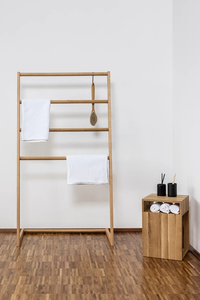 Portable en bois massif vêtements étendoir porte-serviettes porte-vêtements porte-manteau pour serviettes et vêtements - Product Image 6