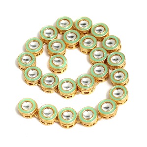 Beadsnfashion - Joyería Artesanal de Cadena Kadi con Meenakari Dorado y Kundan, 10 mm, Multicolor, para Mujer, Collares, Pulseras, Pendientes - Product Image 1