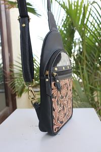 Riñonera occidental de piel de vaca hecha a mano para mujer, bolso de cuero de estilo vintage para mujer, riñonera cruzada, riñonera versátil - Product Image 4