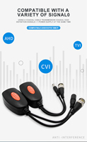 AHD/CVI/TVI Video koaksial dan aksesori CCTV daya 2 in 1 pemancar penerima 720p/960p/1080p Poc/PVT Video Balun