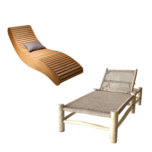 Plage Hôtel Piscine Patio Daybed Mobilier d'extérieur Rotin Aluminium ou bois Chaise Longue Produit Chaise - Product Image 4