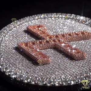 Colgante de hip hop helado chapado en rodio hecho a medida VVS Moissanite 925 joyería hecha a mano de plata esterlina - Product Image 6