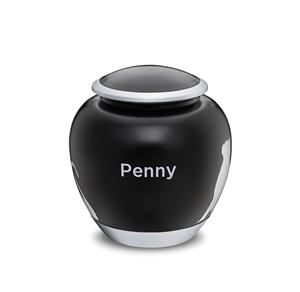 Urnas de almacenamiento de cenizas de mascotas de metal de estilo europeo personalizadas al por mayor hechas a mano diseño de pata Rosa color plata 200 pulgadas cúbicas - Product Image 6