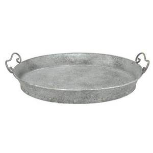 Plateau de service galvanisé de forme ovale dernier modèle plateau galvanisé de qualité supérieure avec poignées pour ustensiles de cuisine plateau de décoration de table - Product Image 2