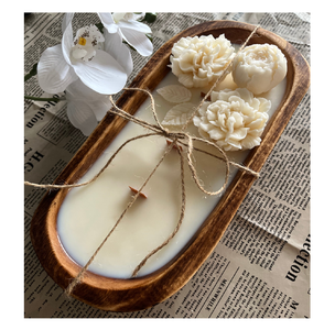 Tazón de masa de madera Soporte de vela Portavelas de masa Fragancia Paulownia Usado y hogar Sala de estar Decorar - Product Image 3