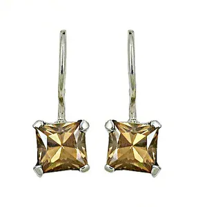 Boucles d'oreilles pendantes en topaze taille princesse argentées pour femmes, produit cadeau tendance - Product Image 3