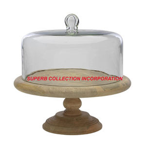 Wooden <b>Cake</b> <b>Stand</b> With Glass <b>Dome</b> Luxury Wholesale and Supplier on Hot Sale for Wedding Decor - Product Image 1