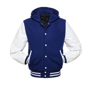 Veste de baseball personnalisée manches en cuir avec logo en cuir Veste Letterman pour hommes Veste de baseball marron décontractée de haute qualité - Product Image 1