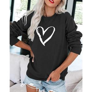 Best Selling Luxury Long Sleeve Neck Shoulder Slope Printed Comfortable Casual <b>Women's</b> Cotton Sweatshirt Winter Front Made - Product Image 6