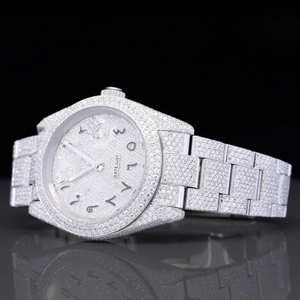 Reloj de lujo al por mayor resistente al agua Iced Out con esfera árabe totalmente Moissanite Diamonds reloj unisex - Product Image 2