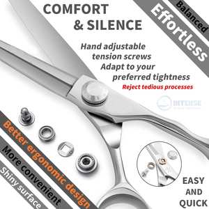 Tijeras de corte de pelo de peluquero extremadamente afiladas curvadas profesionales de gama alta, acero inoxidable para diestros 440C, mango medio 6,5 - Product Image 5