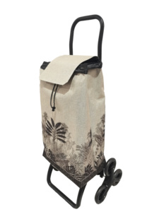 <b>Trolley</b> with Tropical Grey 6 wheel Design <b>Foldable</b> Stair Climbing Grocery Large Capacity Waterproof Shopping Easy - Product Image 1