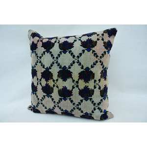 Vintage Kantha Patchwork lana almohada 32x32 pulgadas púrpura mosaico Paisley paneles uva tejido técnica - Product Image 3