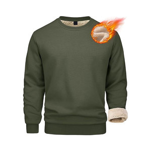 Sudaderas forradas de Sherpa para hombre, jersey de lana, acogedor invierno cálido, cuello redondo, Tops básicos, clima frío, color OEM - Product Image 6