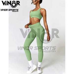 Conjuntos de entrenamiento para mujer, conjunto de Yoga sin costuras de 2 piezas, Sujetador deportivo, mallas de cintura alta, ropa de gimnasio para mujer, Fitness, correr, Yoga - Product Image 6