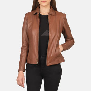 Veste de mode en cuir pour femmes de qualité supérieure, design personnalisé, vêtements d'hiver élégants, manteaux en cuir véritable de haute qualité pour dames - Product Image 1