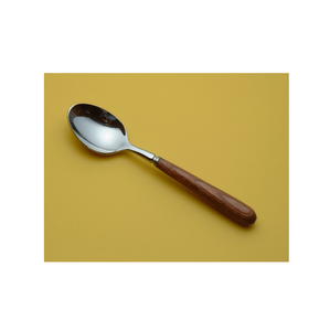 Cuchara de acero inoxidable con mango de madera y utensilios de cocina y restaurantes Cuchara creativa para ensaladas y frutas a la venta - Product Image 3