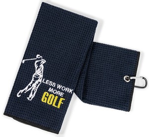 Serviette de golf personnalisée avec clip, serviette de golf en microfibre, séchage rapide, absorbante, serviette de sport pour sacs de clubs de golf, entraînement en plein air - Product Image 1