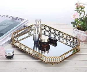 Élégant rangement pour salle de bain et vanité plateaux de rangement décoratifs en miroir pour les options de cadeaux de mariage disponibles au meilleur prix - Product Image 2