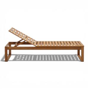 Chaise longue moderne en teck massif, écologique, durable, pour l'extérieur, dossier réglable, pour piscine, plage, villa, parc - Product Image 4