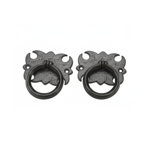 Manija de Anillo Ajustable de Hierro con Recubrimiento en Polvo Negro Clásico para Gabinetes de Cocina, Armarios, Sala de Estar, Herrajes para Interiores del Hogar - Product Image 1