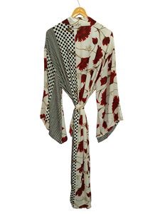 Vestido hasta el tobillo Túnica India Sari Bata Vestido de novia Vestido de maternidad Bata de regalo Ropa de fiesta en la playa Kimono Sari de seda estampado indio, - Product Image 4