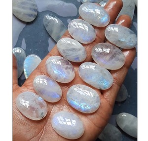 พลอยมูนสโตนสีรุ้งแบบกึ่งมีค่าสำหรับทำเครื่องประดับแบบซูเปอร์เซพเทมเบอร์สำหรับอัญมณีรูปไข่สำหรับผู้ชายและผู้หญิง - Product Image 3