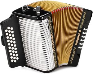 Pour l'accordéon diatonique Hohner 3500GB Corona II neuf (touches GCF, noir jet) - Product Image 4