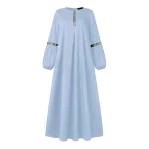 2025 islamique dernière conception à la mode à manches longues femmes Abaya respirant grande taille dames robe musulmane prix de gros - Product Image 4