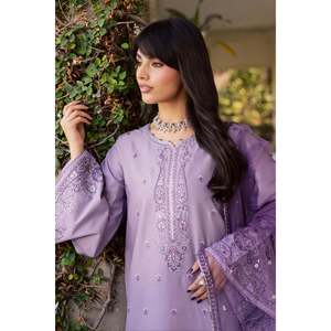 เสื้อชีฟองปักลาย BATIK-3PC พร้อมผ้าคลุมไหล่ปักลายออร์แกนซ่าและกางเกงขายาว-BIC-4830 - Product Image 6