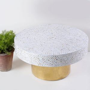 Mesa de centro con incrustaciones de hueso Gabinete sólido para muebles de sala de estar para el hogar - Product Image 1