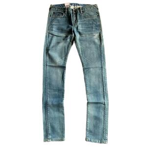 Direct Factory Man Logo de marque personnalisé en coton 13oz Zipper Fly Button Straight Light Wash Skinny Jeans Pantalons pour hommes Denim - Product Image 1