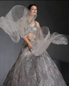 SHIV FASHION - Hermoso Lehenga Choli Dupatta Tradicional Pakistaní de Diseño, de 3 Piezas, en Faux Georgette, Largo hasta el Suelo, para Festivales - Product Image 2