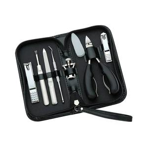 Kit de Pedicura Profesional de Acero Inoxidable, Tijeras para Uñas, Kit de Cuidado Personal, Estuche de Cuero Negro, Manicura y Pedicura, Proveedor Mayorista - Product Image 1