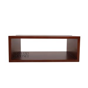 Table basse rectangulaire moderne en bois avec gravure géométrique islamique et base de rangement creuse pour une décoration de salon de luxe - Product Image 2