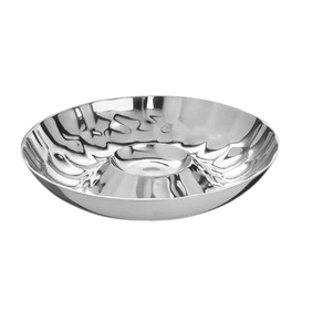Bol à croustilles et à trempette en forme de feuille Vaisselle de service décorative Plateau à apéritif en acier inoxydable en métal de forme personnalisée - Product Image 4