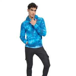 Venta al por mayor de alta calidad Neutral Oversize Pullover Tie Dye Hoodie Sudaderas con capucha de cuello básico de algodón mezclado bordado - Product Image 5