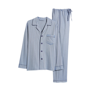 Ropa de dormir perfecta para hombre, Conjunto de pijama de algodón orgánico cómodo para hombre con pantalones con cordón acogedor, conjuntos de pijama para hombre a precio barato - Product Image 4