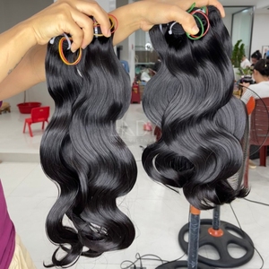 ผมดิบจากผมจริงมัดเป็นลอนสีดำ - Product Image 3