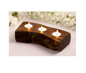 Porte-bougie décoratif en bois pour bougies chauffe-plat, décoration de Pâques, centre de table pour fête, style ferme moderne, résistant à la chaleur - Product Image 1