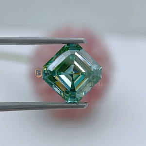 Corte cuadrado verde 1.0ct Moissanite Diamante suelto Certificado Hecho a mano 20.0ct Joyería Diseño cortado a mano - Product Image 2