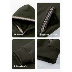 Vente en gros de sweats à capuche unisexes à imprimé logo personnalisé de haute qualité avec bas côtelé et cordon de serrage grande taille pour hommes - Product Image 5