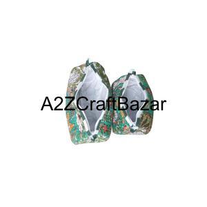 Wholesale Classy Hand Block Printed Pure Cotton Quilted Travel Vanity Case Handmade <b>Makeup</b> And Cosmetic <b>Bag</b> For Women And Girls - Product Image 6