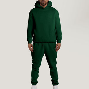 Survêtements de jogging unisexe en coton épais en molleton pour hommes survêtements décontractés avec logo personnalisé avec capuche ensemble sweat à capuche uni et joggers pour hommes - Product Image 2