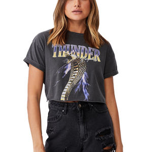 Camiseta extragrande de alta calidad para mujer, Camiseta con estampado personalizado de logotipo de talla grande, estilo informal de ocio, diseño sencillo en blanco para el verano - Product Image 1