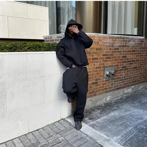 Sweat-shirt à capuche surdimensionné personnalisé de haute qualité, survêtement court, léger, unisexe, décontracté, 100% coton - Product Image 4