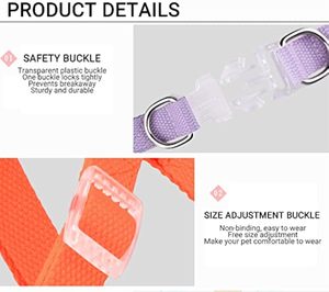 3 piezas rosa púrpura naranja azul colores enfrentados arnés de collar de perro de poliéster con correas para perros - Product Image 5