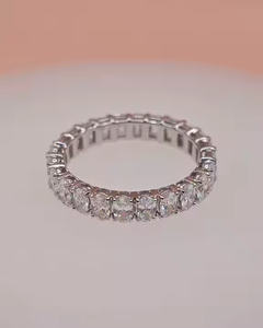 แหวนเพชรรูปวงรีและมรกตประดับเพชรชุบทองกำหนดขนาดได้เองแหวนครบรอบแต่งงาน - Product Image 2